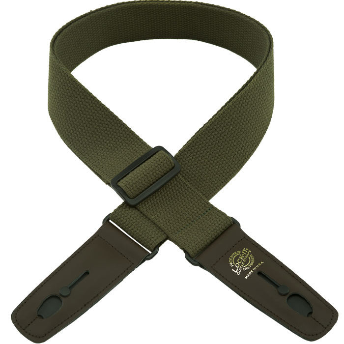 Lock It 2" Cotton Olive Guitar Strap