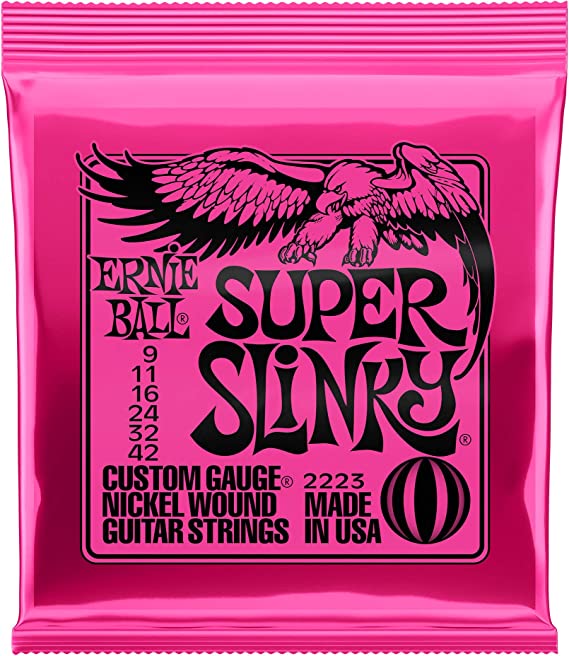 Ernie Ball Super Slinky 9 42 Electric Guitar Strings .009 .042