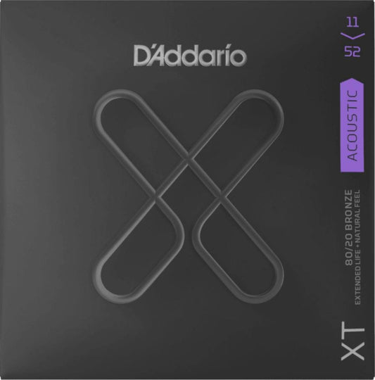 D'Addario XT 80/20 Bronze Custom Light 11-52 Acoustic Guitar Strings