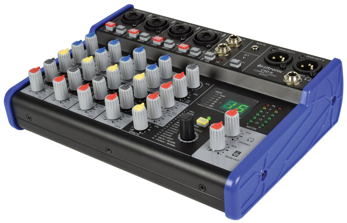 Citronic CSD-6 Compact Mixer with BT receiver + DSP Effects