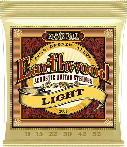 Ernie Ball Earthwood Light 80/20 Bronze Acoustic Guitar Strings - 11-52 Gauge