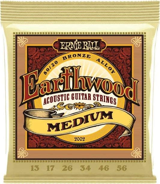 Ernie Ball Earthwood Medium 80/20 Bronze Acoustic Guitar Strings - 13-56 Gauge