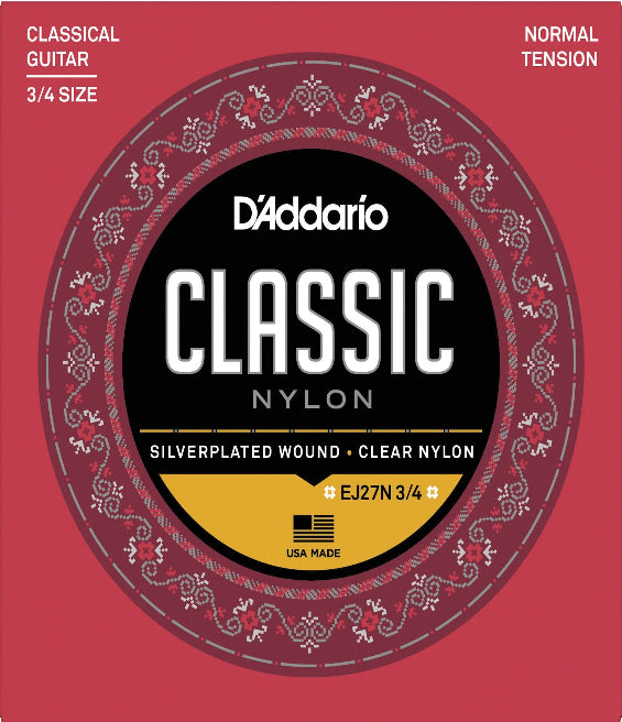 D'addario EJ27N 3/4 Size Nylon Classical Strings