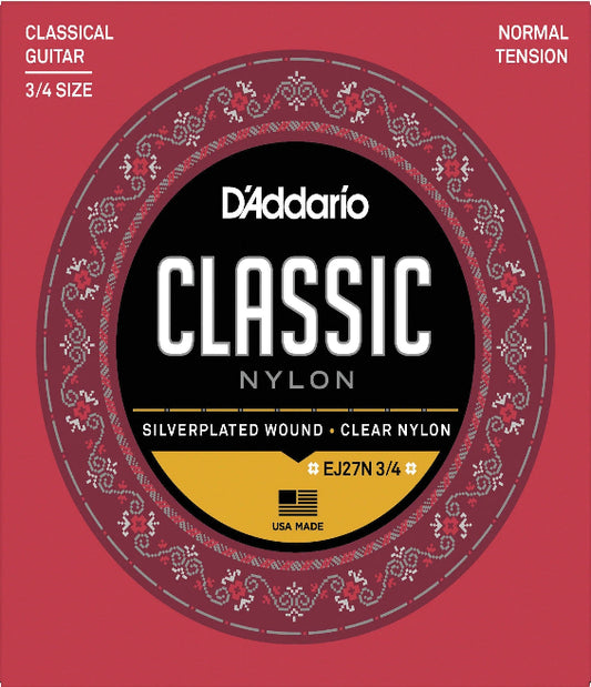D'addario EJ27N 3/4 Size Nylon Classical Strings