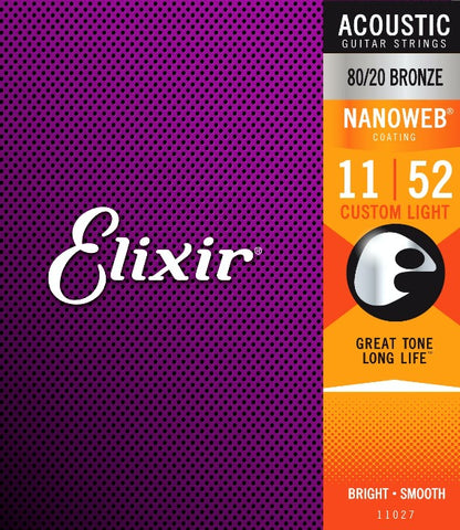 ELIXIR E11027 Nanoweb 80/20 Acoustic Strings 11-52