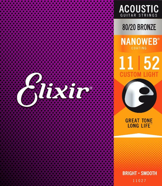 ELIXIR E11027 Nanoweb 80/20 Acoustic Strings 11-52