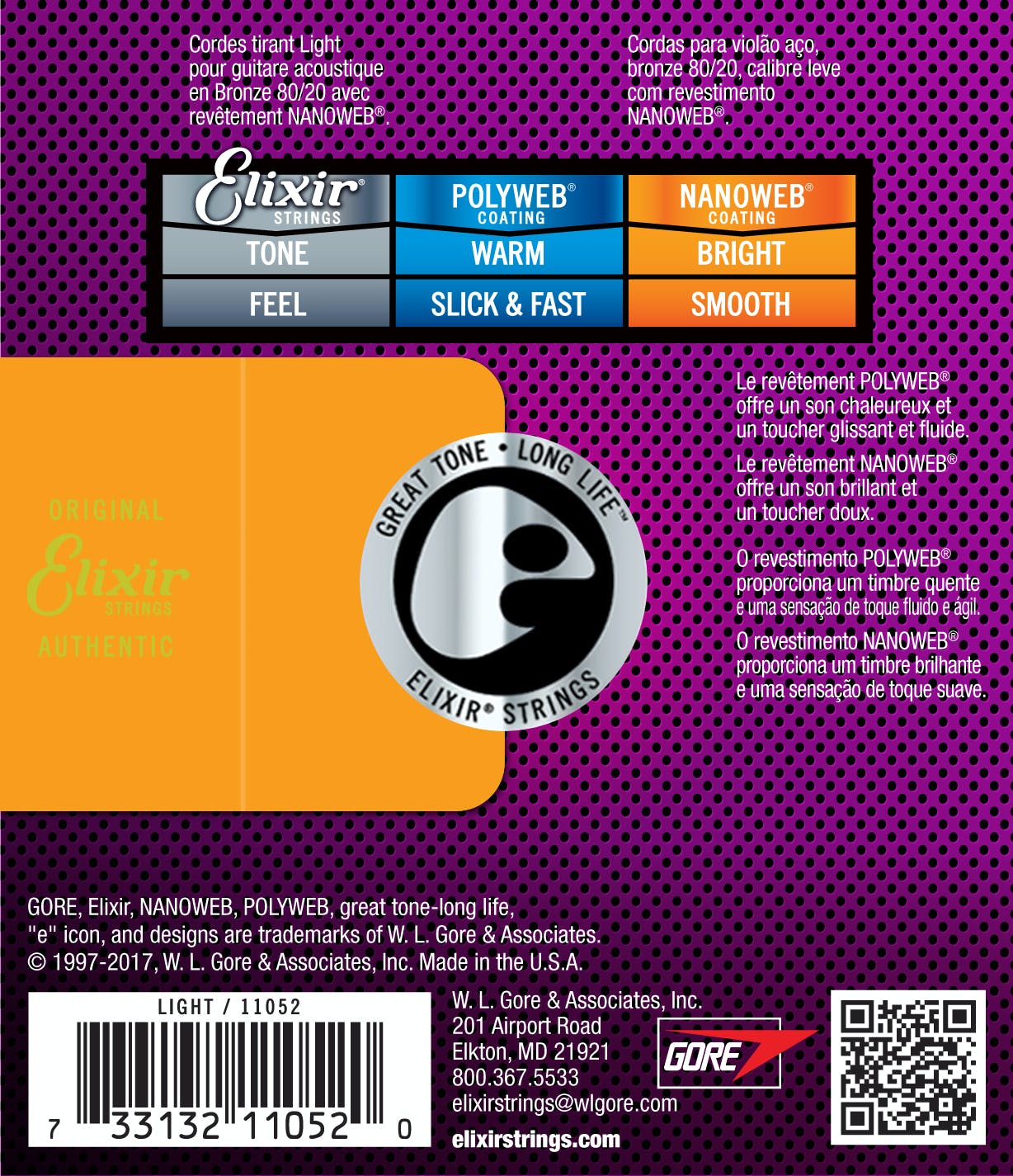 ELIXIR E11052 Nanoweb 80/20 Acoustic Strings 12-53