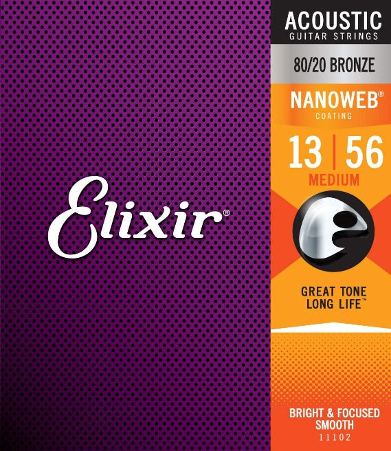 ELIXIR E11052 Nanoweb 80/20 Acoustic Strings 13-56