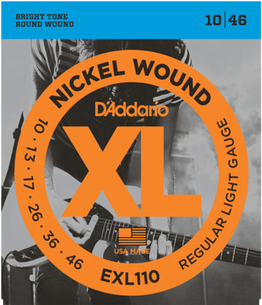D'Addario EXL110 Nickel Wound 10-46 Electric Guitar Strings, Regular Light