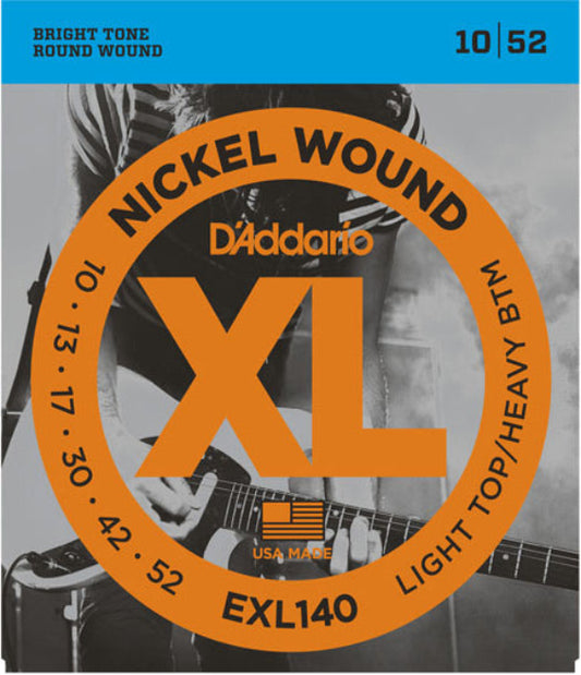 D'Addario EXL140 Nickel Wound 10-52 Electric Guitar Strings, Lt Top/Hvy Bottom