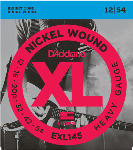 D'Addario EXL145 Nickel Wound 12-54 Electric Guitar Strings, Heavy