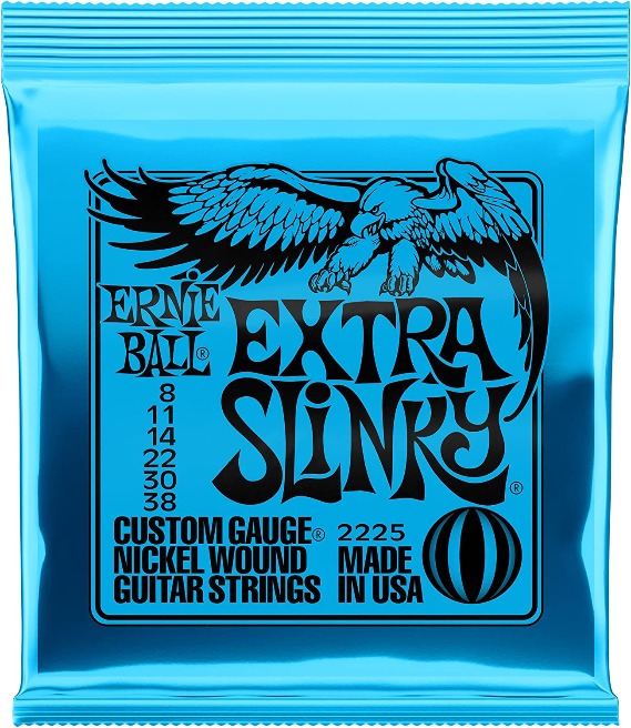 Ernie Ball Extra Slinky 8-38 Electric Guitar Strings (.008 - .038)