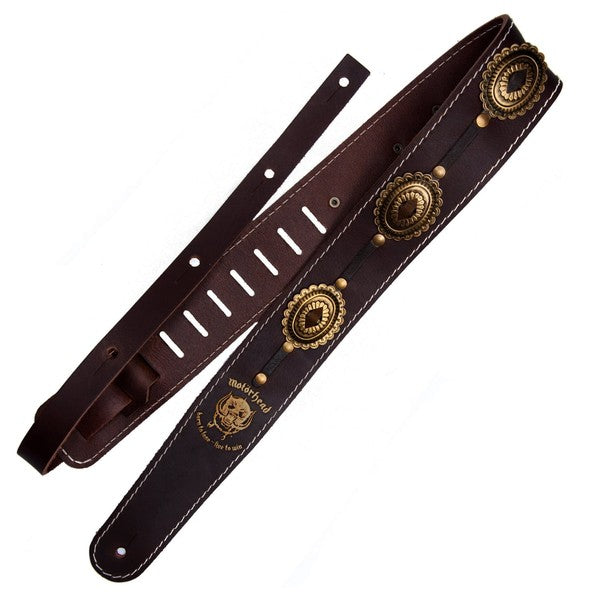 Motörhead Concho Brown/Old Brass Leather Guitar Strap