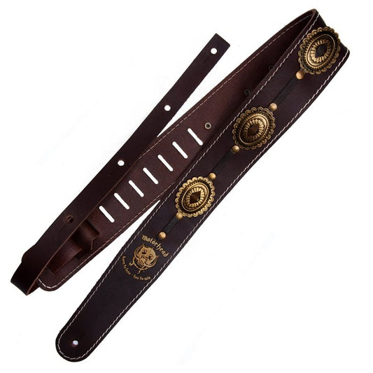 Motörhead Concho Brown/Old Brass Leather Guitar Strap