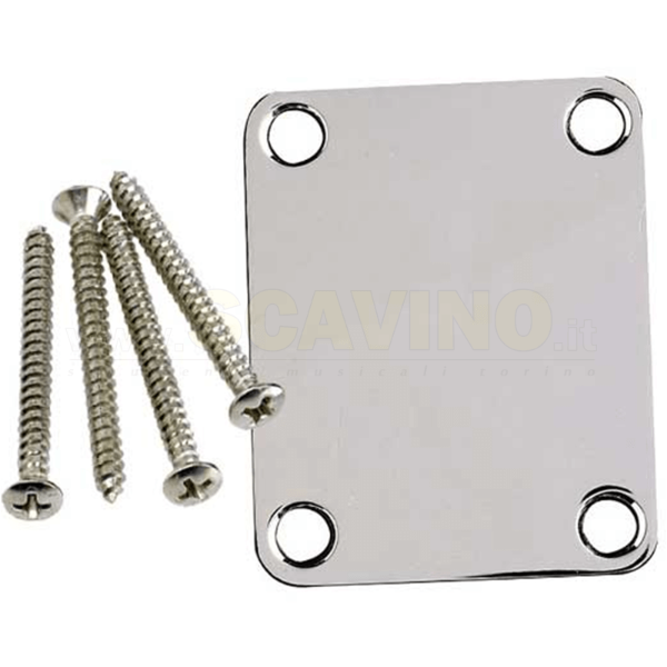 Fender Plain Neck Plate w/ Screws, Chrome