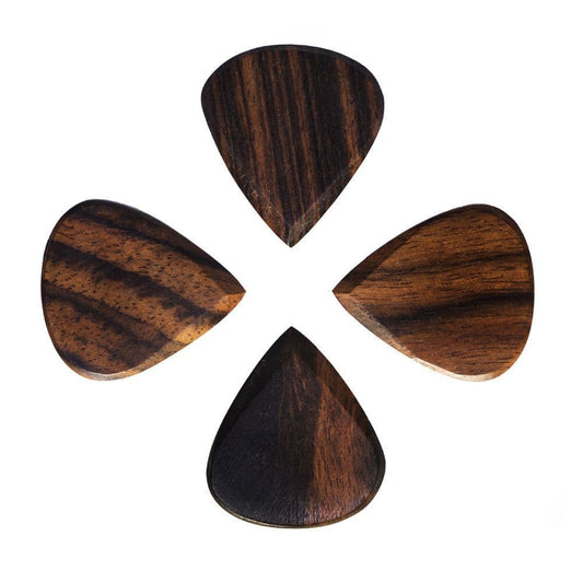 Timber Tones African Ebony Wooden Plectrum (4 Pack)