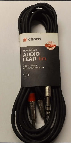 Chord Classic 6.3mm TRS Stereo Jack to 2x 6.3mm Mono Jack Cable